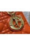 Dior 20CM Bolso Lady Dior Naranja Cannage de piel de cordero
