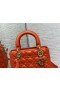 Dior 24CM Bolso Lady Dior Naranja Cannage de piel de cordero