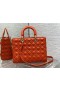 Dior 32CM Bolso Lady Dior Naranja Cannage de piel de cordero