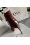 Dior D-la Fama de Tobillo de Arranque de Borgoña, de piel de Becerro de 80mm
