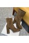 Dior D-Lugar de Gamuza Botas de Carmelo 100mm