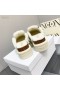 Dior Diorquake Sandalias De Suela De Madera Con Piel De Oveja Blanca