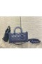 Dior Lady D-Alegría Bolsa Azul Cannage De Piel De Becerro De Diamante Motivo