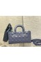 Dior Lady D-Alegría Bolsa Azul Cannage De Piel De Becerro De Diamante Motivo
