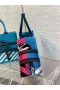 Dior Medio Libro De La Bolsa De Asas Azul D-Selva Pop Bordado