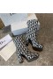 Dior Oblicua De Impresión De Tacón De Arranque Negro Blanco