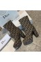 Dior Oblicua De Impresión De Tacón De Bota Marrón