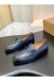 Christian Louboutin Chambelimoc Mocasines De Piel De Becerro Azul Marino