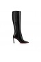 Christian Louboutin Condora Botta 85 Mm Botas De Cuero De Becerro Negro Zapatos De Christian Louboutin