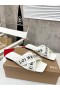 Christian Louboutin Crossimule Sandalias de Cuero Blanco CL Zapatos de la Tienda
