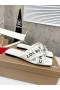 Christian Louboutin Crossimule Sandalias de Cuero Blanco CL Zapatos de la Tienda
