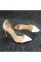 Christian Louboutin Debout Bombas de Cuero Y PVC Blanco Desnudo