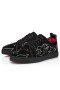 Christian Louboutin Vertiginoso Vieira Strass Los Hombres Zapatillas De Deporte De Veau Velours Y Strass Negro