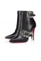 Christian Louboutin Giddylina Botín De 100 Mm Bajo Las Botas De Piel De Becerro Negro