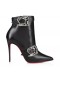 Christian Louboutin Giddylina Botín De 100 Mm Bajo Las Botas De Piel De Becerro Negro