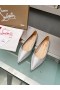 Christian Louboutin Kate Ballerina Flats Tela De Lentejuelas De Plata