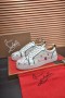 Christian Louboutin Hombres de Baja la parte superior de la Zapatilla de deporte de Tela con Picos Blanco Verde
