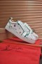 Christian Louboutin Hombres de Baja la parte superior de la Zapatilla de deporte de Tela con Picos Blanco Verde