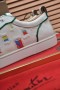 Christian Louboutin Hombres de Baja la parte superior de la Zapatilla de deporte de Tela con Picos Blanco Verde