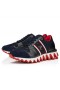 Christian Louboutin Nastroshark Zapatillas de deporte de las Mujeres Olona Canva Y piel de Becerro de la Marina CL Zapatillas