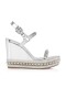 Christian Louboutin Pyraclou 110 Mm Alpargatas De Patente De Cuero De Becerro De Plata