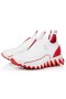Christian Louboutin Sharkyloub Sp Picos De Zapatillas De Deporte De Cuero De Becerro De Neopreno Y Picos Blancos