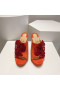 Christian Louboutin Submuline Mulas 100mm de Gamuza Naranja