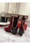 Christian Louboutin Zip Botas de Tobillo de 70 mm Con Cadena de Terciopelo Borgoña