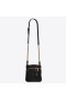 Saint Laurent de los 80 de la Vanidad de la Bolsa de Negro Acolchado de Cuero de Grano