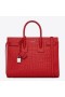 Saint Laurent Pequeño Sac De Jour Bolso Rojo De Piel De Cocodrilo