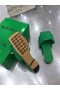 Bottega Veneta Lido Diapositivas Verde Intreccio De Piel De Cordero Bottega Veneta Diapositivas