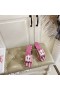 Christian Louboutin CL Mulas 50mm Malha Impresa en Tela de color Rosa CL Zapatillas