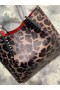 Christian Louboutin Cabarock de print de Leopardo de Cuero Bolso CL Bolsas
