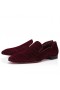 Christian Louboutin Dandy De Pollo Mocasines De Terciopelo Burdeos Zapatos De Christian Louboutin