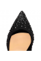 Christian Louboutin Locuras de Strass de la Eslinga de Bombas de 70mm de Rejilla Negro Zapatos CL
