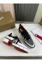 Christian Louboutin Hybribri Plana Derby Zapatos de Cuero de Becerro y de Malla Blanco Negro