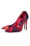 Christian Louboutin Kate 100 Mm Bombas De Rosas Impresas Crepé De Satén Multicolor