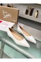 Christian Louboutin Kate Bailarina De Pisos De Charol Blanco Zapatos De Christian Louboutin