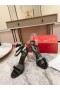 Christian Louboutin Lipstrass Reina Sandalias de 100mm de Patentes de Cuero Negro