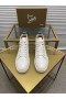 Christian Louboutin Louis Alta La Parte Superior De La Zapatilla De Deporte De Becerro Blanco Azul Zapatos De Christian Louboutin