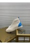 Christian Louboutin Louis Alta La Parte Superior De La Zapatilla De Deporte De Becerro Blanco Azul Zapatos De Christian Louboutin