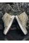 Christian Louboutin Mixkeoshell Plana Alta-top de las Mujeres Zapatillas de deporte de los Picos y Strass Plata Oro