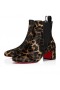 Christian Louboutin Turelastic 55 Mm Bajo Las Botas De Cuero De Becerro Pony Kitty Leopard Zapatos De Christian Louboutin