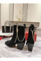Christian Louboutin Zip Botas de Tobillo Con la Cadena de Terciopelo Negro Zapatos CL