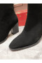 Christian Louboutin Zip Botas de Tobillo Con la Cadena de Terciopelo Negro Zapatos CL
