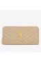 Saint Laurent Monograma Zip Alrededor De Cartera De Polvo De Grano De Cuero