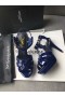 Saint Laurent Homenaje Sandalias Azul Del Cuero De Patente De Saint Laurent Zapatos