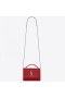 Saint Laurent la comisión de la mujer de la puesta de sol en Cadena de la Cartera Roja de Cocodrilo en Relieve de Cuero