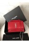 Saint Laurent la comisión de la mujer de la puesta de sol en Cadena de la Cartera Roja de Cocodrilo en Relieve de Cuero