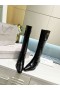Jimmy Choo 50mm de la Rodilla Botas de Cocodrilo en Relieve el Logotipo de Cuero Negro